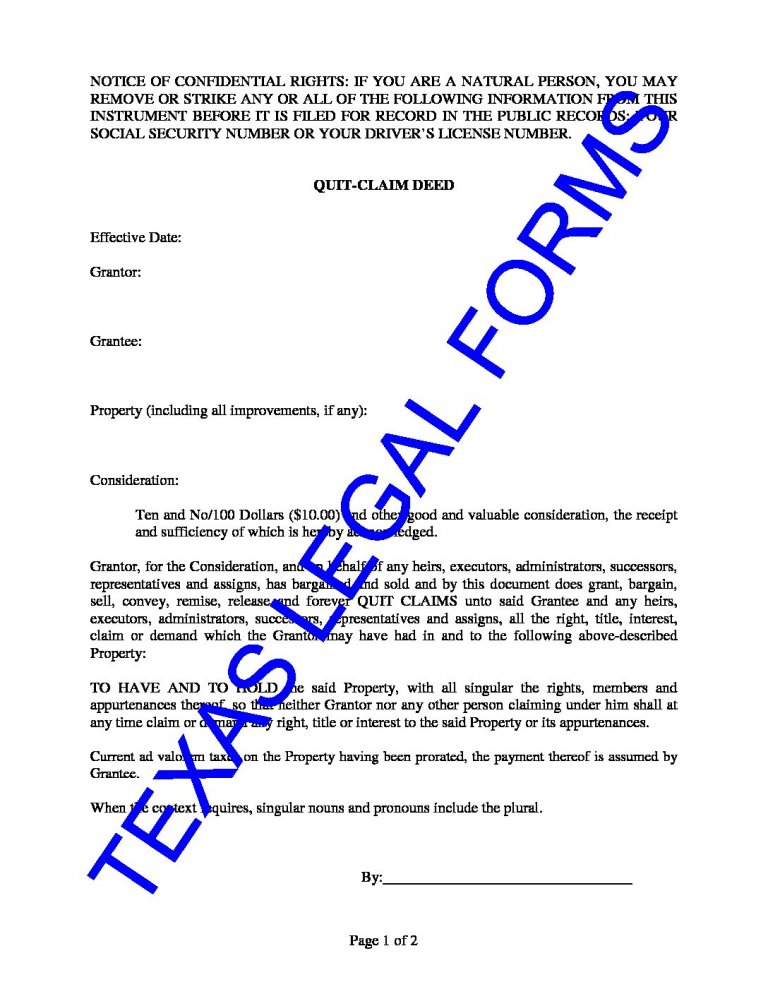 texas quit claim deed form order real estate legal forms
