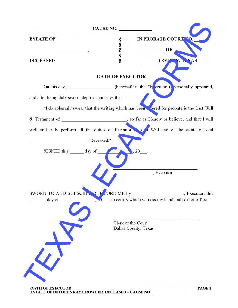 oath-of-executor-texas-legal-forms-by-david-goodhart-pllc